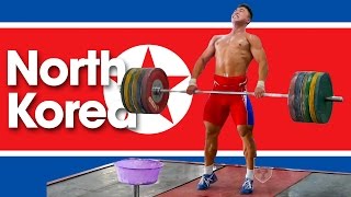 North Korean Men's Team Noon Training Asian Weightlifting Championships Training Hall