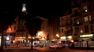 Cannes clock-tower below Le Suquet