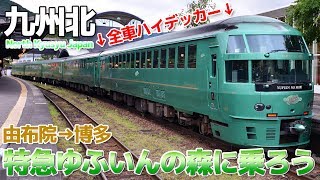 【ゆふいんの森】全車ハイデッカーで高級感のある車内 でも普通席扱い / 由布院→博多