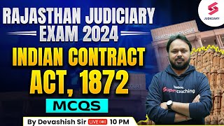 Indian Contract Act, 1872 MCQs  for Rajasthan Judiciary 2024 Exam | Devashish Sir