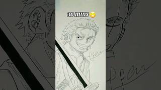 How to Draw Zoro in Different Levels 😳 #shorts #onepiece #animedrawing