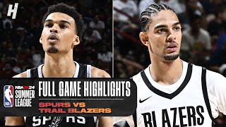 San Antonio Spurs vs Portland Trail Blazers - Full Game Highlights | July 9, 2023 Summer League