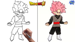 Goku Black Drawing || How to Draw Goku Black Super Saiyan Rosé