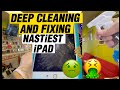 DEEP CLEANING THE NASTIEST #ipad and case you’ve ever seen 🤢🤮 #asmr #gross #nasty #hair #roblox