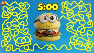 5 Minute Timer Bomb | Minion Burger Countdown EXPLOSION! ๐๐ฅ