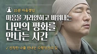 [15분🧘🏻‍♂️마음챙김] 마음을 가라앉히고 비워내는 나만의 평화를 만나는 시간. 진정한 나를 만나는 수행정진의 길 / 21일동안 정진해 봅니다