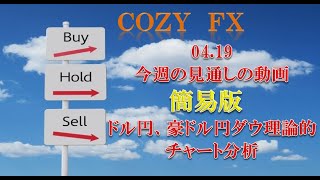 04.19今週の見通しの動画簡易版　ドル円、豪ドル円ダウ理論的チャート分析