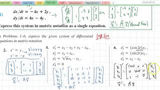 Math 2240 Section 9.1 Introductions to Matrix Methods of Linear Systems