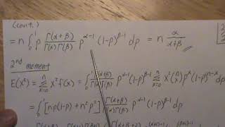 Mean and Variance of a Beta Binomial Random Variable