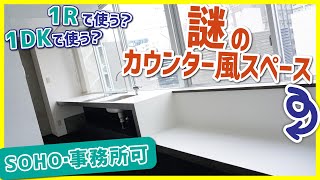 【シンプルだけどお洒落】1DKとして使う？1Rとして使う？SOHO・事務所利用可で、カウンターのあるお部屋！【1DKを内見】