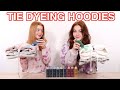 TIE DYEING HOODIES & SWEATSHIRTS *DIY Clothes Tie Dye Makeover Challenge | Ruby and Raylee