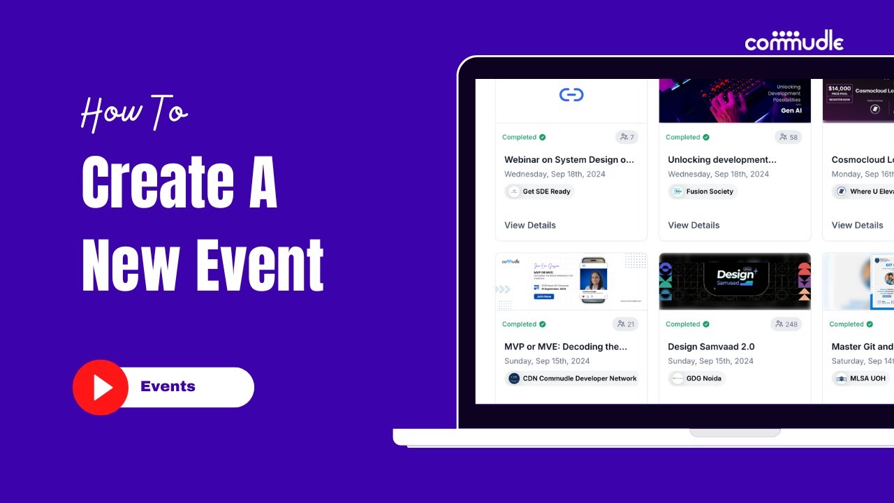 1 Event How To Create A New Event Youtube