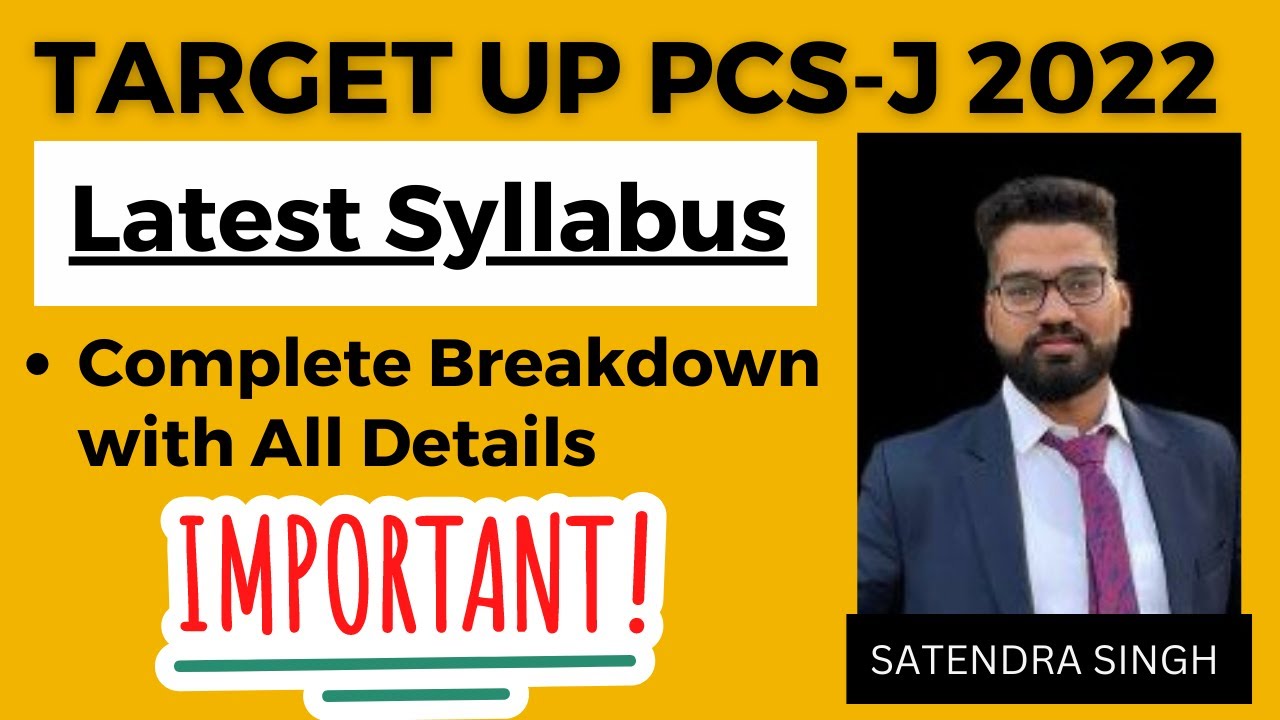 UP PCS -J 2022 Latest Syllabus By Satendra Sir #7500110314 #7536830277 ...