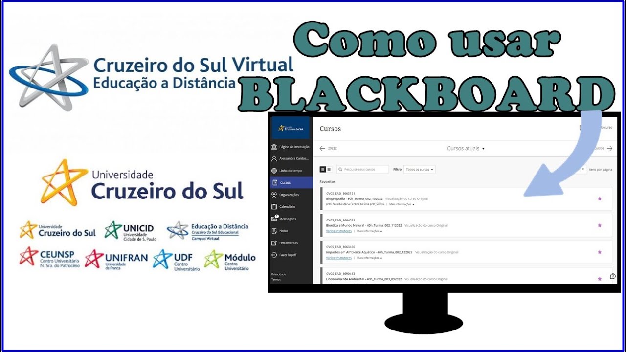 Como Usar Plataforma Cruzeiro Do Sul EAD Blackboard - YouTube