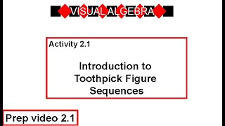 Prep 2.1 | Visual Algebra—Introduction to Toothpick Figure Sequences