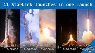 All SpaceX StarLink missions compilation in one launch