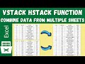 Excel VSTACK & HSTACK Tutorial: Combine Data from Multiple Sheets