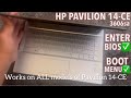 HP Pavilion 14-CE (3606sa)- Enter Bios Settings (UEFI) & Boot Menu Option