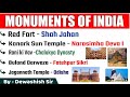 Monuments Of India | Monuments And Their Builders | Static GK |  Dewashish Sir