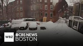 Massachusetts apartment building collapse captured on video