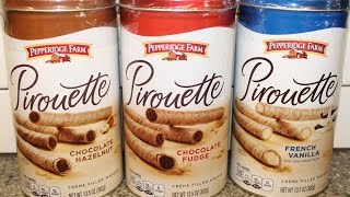 Pepperidge Farm Pirouette: Chocolate Hazelnut, Chocolate Fudge \u0026 French Vanilla Review