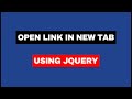 Open Link in New Tab using JQuery