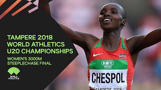 Women's 3000m Steeplechase Final - World Athletics U20 Championships Tampere 2018