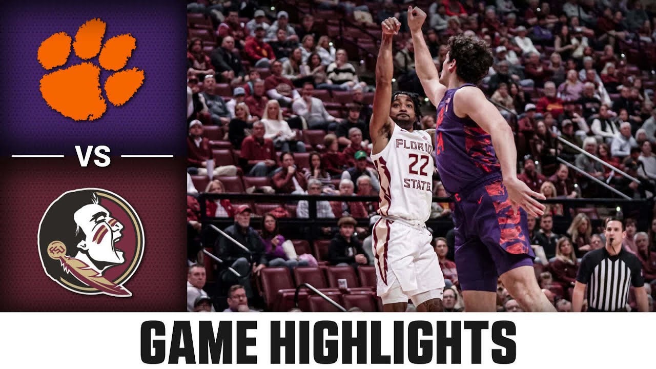 Clemson Vs. Florida State Game Highlights | 2023-24 ACC Men’s ...