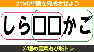 🍎簡単な言葉遊びクイズで認知症予防🍎共通する言葉を考えて判断力を鍛えるマス埋め脳トレ全10問！vol37