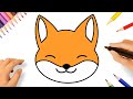 HOW TO DRAW A FOX FACE EASY 🦊