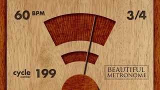 60 BPM 3/4 Wood Metronome HD