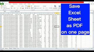 How to save Excel sheet as PDF without cutting off