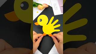 Cute little duck with palm prints #shorts #diypapercraft #papercraft #diycrafts #easycrafts #crafts