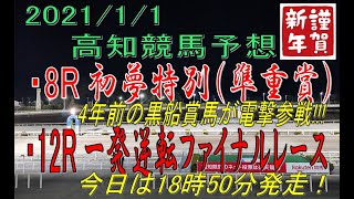 【2021年1月1日 高知ファイナル予想】新年1発目！準重賞初夢特別もファイナルも当てたい！！