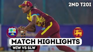 West Indies Women's Tour of Sri Lanka 2024 | 2nd T20I Cricket Match Highlights  | SL W vs WI W 2024
