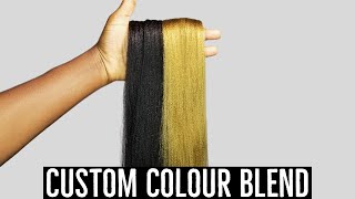 BLENDING BRAIDING HAIR COLOURS 27 AND COLOUR 2 | CUSTOM COLOUR BLEND | COLOUR GOLD AND BLACK BLEND