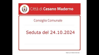 Consiglio Comunale del 24.10.2024