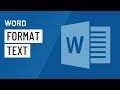 Word: Formatting Text