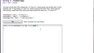 CodingBat makeTags Quick & Easy Solution