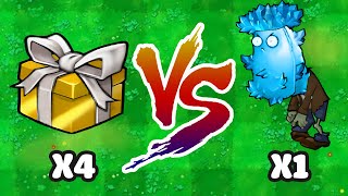 4 DELUXE RANDOM BOX vs 1 ICE TALL-NUT ZOMBIE, Who Will Win? PVZ Hybrid Challenge