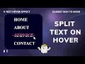 Split Text Animation on Hover | Creative Text Hover Effect | #hover