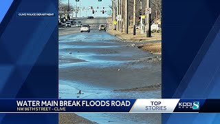 Portion of NW 86th Street in Clive remains closed after water main break