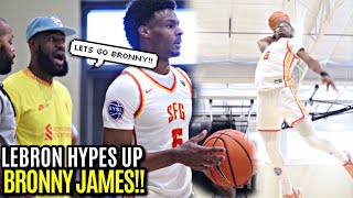LeBron HYPES Up Bronny James Then He GOES OFF At Peach Jam!