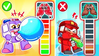 🤒 소방 로보가 아파요! 건강이 얼마나 중요한지 알아봐요 🚒 | RoboSquad 유아 애니메이션