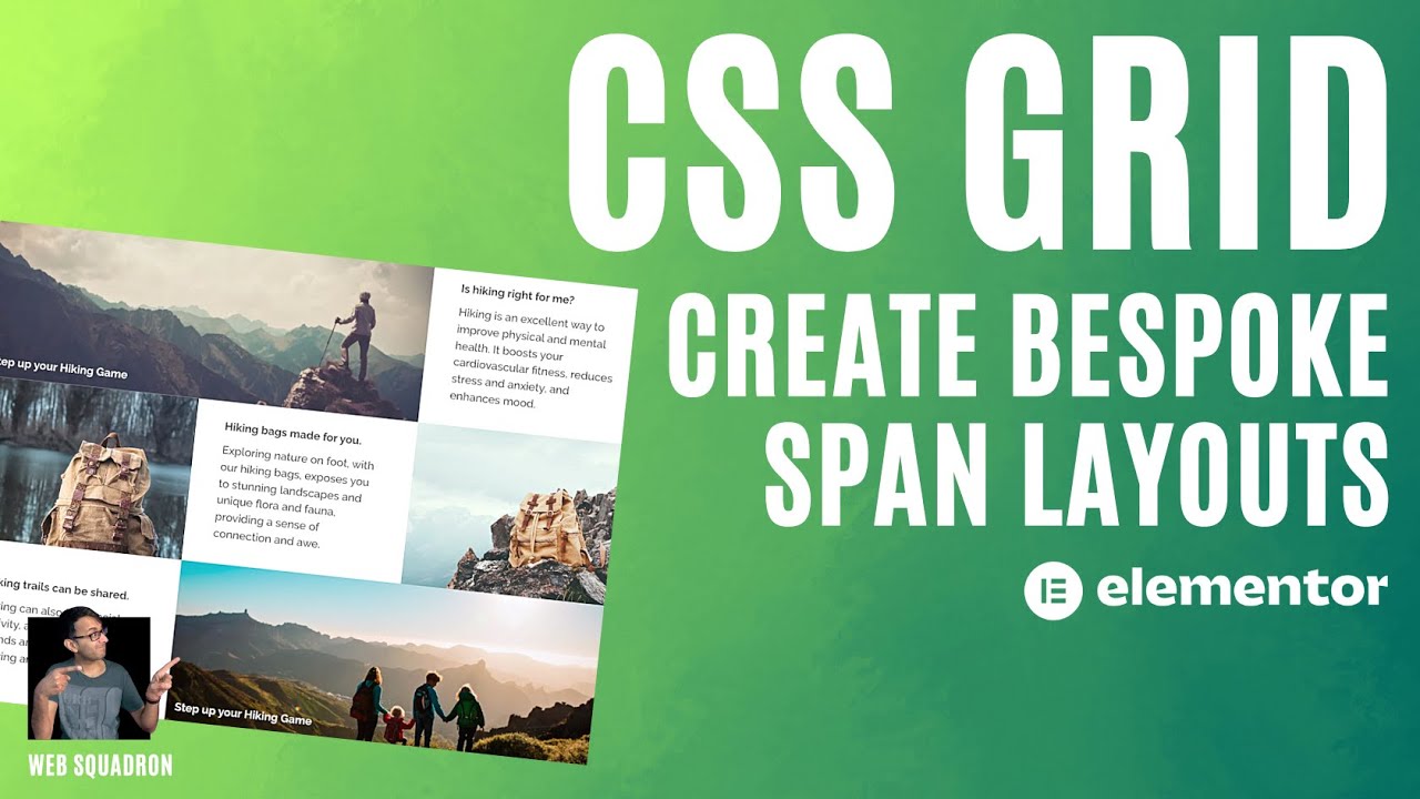 CSS Grid Bespoke Layout With Span - Elementor Wordpress Tutorial - YouTube