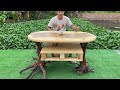 woodworking ideas extremely special with rustic logs a table with a groundbreaking structure