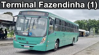 Fazendinha (1) - Ônibus urbano em movimentação no terminal Curitiba - Paraná URBS