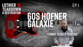 This guitar needs HELP!! FINALLY I get a 60's Höfner Galaxie! pt 1 | Luthier Teardown \u0026 Restoration