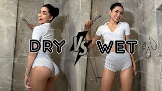 [4K] DRY VS WET OUTFIT TRY ON HAUL WITH  VALERY 2024