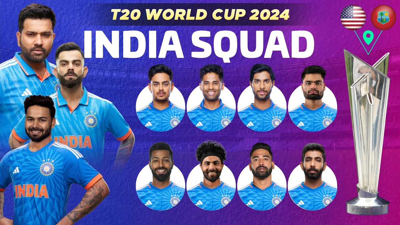 India Squad 2024 T20 World Cup | Team India 15 Members Squad For T20 ...